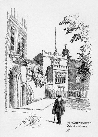 The Charterhouse från torget, London, 1912. av Frederick Adcock