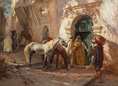 En scen i Nordafrika; 1885 av Frederick Arthur Bridgman
