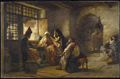 Ett intressant spel, 1881 av Frederick Arthur Bridgman