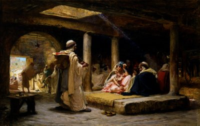 Café på Biskra, Algeriet, 1884. av Frederick Arthur Bridgman