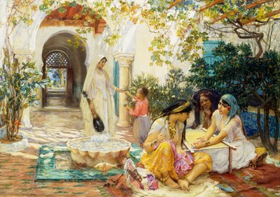 I en by i El Biar, Alger, av Frederick Arthur Bridgman