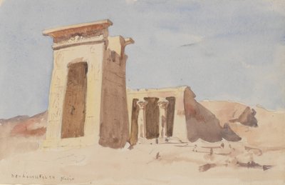 Temple of Dendur, visar pylonen, 1874. av Frederick Arthur Bridgman