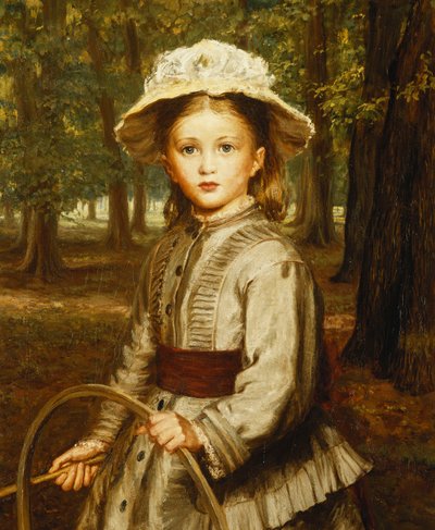 En ung flicka som leker med en ring, av Frederick Bacon Barwell