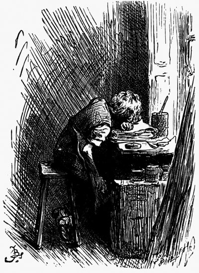 Dickens i det svarta lagret, 1880-talet av Frederick Barnard