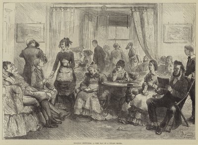 Holiday Sketches, en blöt dag på ett walesiskt hotell av Frederick Barnard