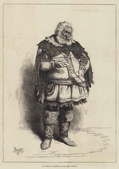 Mr Phelps som Falstaff, på Gaiety Theatre av Frederick Barnard