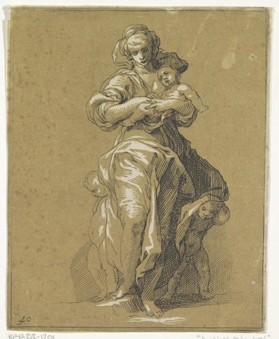 Caritas med tre barn av Frederick Bloemaert