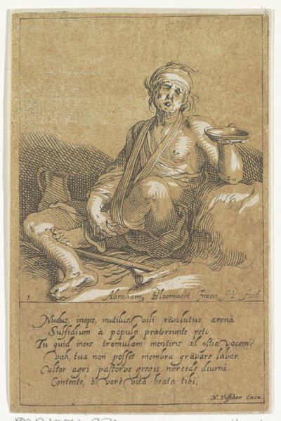 Förlamad tiggare med en skål Små figurer (serietitel) av Frederick Bloemaert