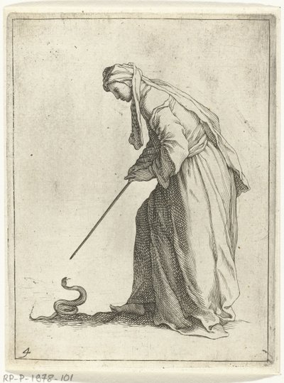 Kvinna med en orm 15 små figurer (serietitel) av Frederick Bloemaert
