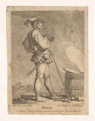 Brand Ignis (titel på objekt) De fyra elementen (serietitel) av Frederick Bloemaert