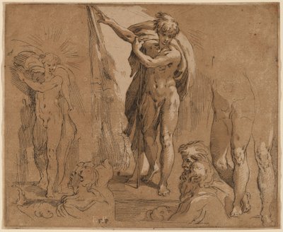 Sankt Johannes Döparen av Frederick Bloemaert after Parmigianino