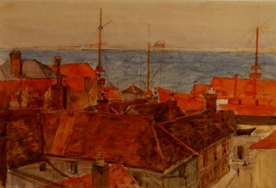 Harwich Harbour (akvarell) av Frederick Brown