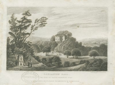 Barlaston Hall: gravyr, nd [mitten av 1800-talet] (tryck) av Frederick Calvert