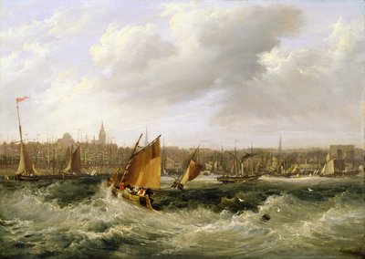 Liverpool, Lancashire från floden Mersey och New Brighton, 1838 (för par se 257066) av Frederick Calvert