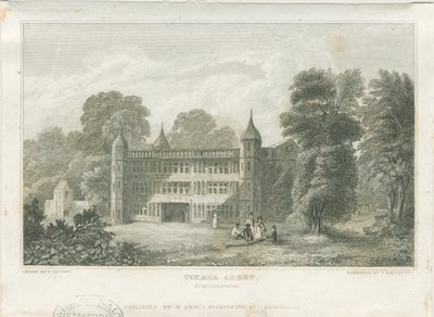 Tixall Hall - Gatehouse: gravyr, nd [c 1830] (tryck) av Frederick Calvert