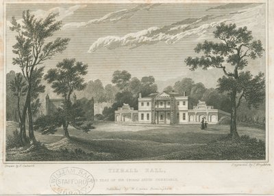 Tixall Hall: gravyr, nd [c 1830] (tryck) av Frederick Calvert