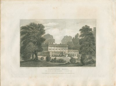 Trentham Hall: gravyr, nd [c 1830] (tryck) av Frederick Calvert