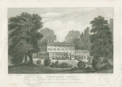Trentham Hall: gravyr, nd [c 1830] (tryck) av Frederick Calvert