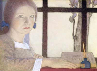 Lektionstid (wc över penna på papper) av Frederick Cayley Robinson