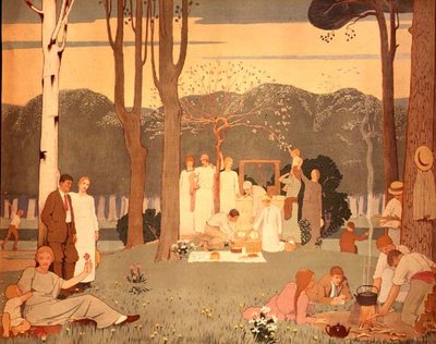 Picknickscen (affisch) av Frederick Cayley Robinson