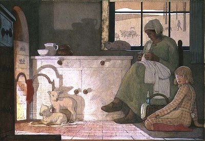 Studie för "Fostermodern" av Frederick Cayley Robinson