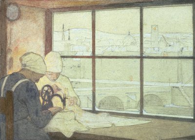 The Vigil (penna och wc) av Frederick Cayley Robinson