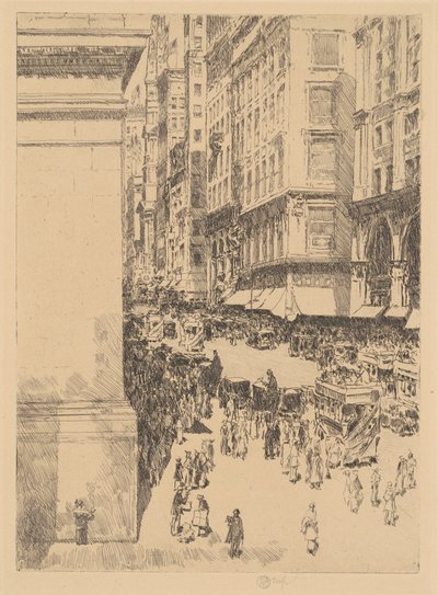 Fifth Avenue, middag, 1916. av Frederick Childe Hassam