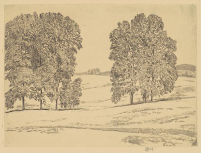 Hickories in a Hayfield, 1917. av Frederick Childe Hassam