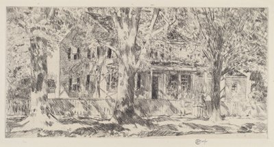 Hus på Main Street, Easthampton, 1922. av Frederick Childe Hassam
