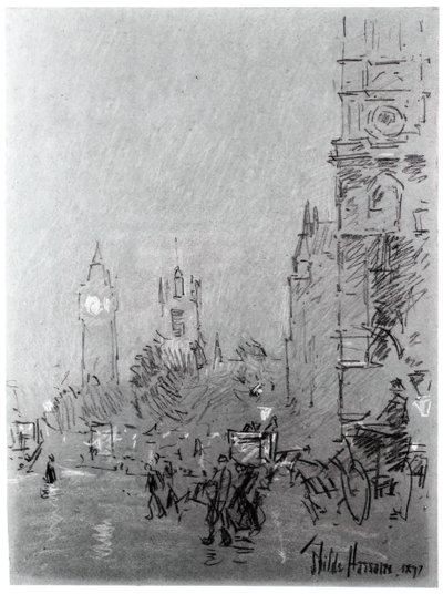London, kväll, 1897. av Frederick Childe Hassam