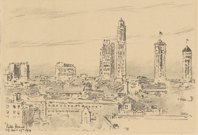 New Yorks skyline, ljusa byggnader, 1918. av Frederick Childe Hassam