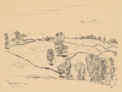 Sten staket, Land of Nod, 1918. av Frederick Childe Hassam