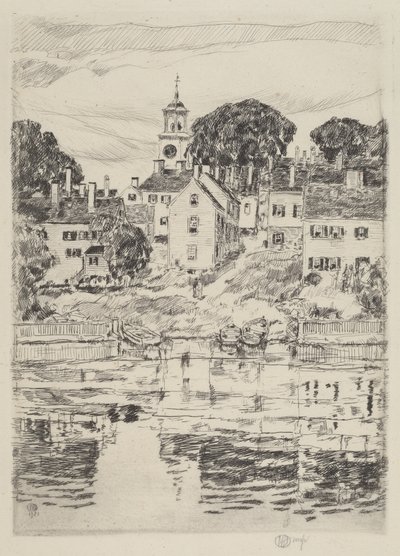 The Church Tower, Portsmouth, 1921. av Frederick Childe Hassam