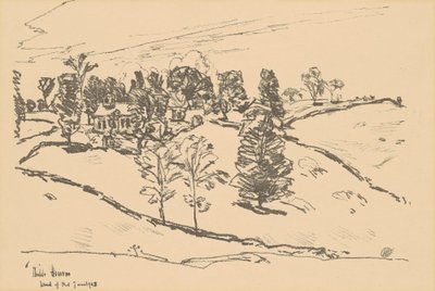 The Little School House, Land of Nod, 1918. av Frederick Childe Hassam
