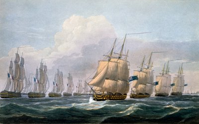 Kapten Beresford i HMS Theseus leder sin eskader av fartyg från 