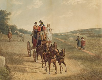 Postcoach, 1819 av Frederick Christian Lewis