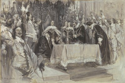 Den andra installationen av Cromwell som beskyddare, i Westminster Hall, 26 juni 1657 av Frederick Coffay Yohn