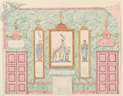 Ritning, väggupphöjning, troligen till bankettsalen, Royal Pavilion, Brighton, 1815-22 av Frederick Crace