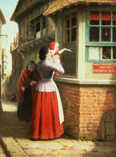 Att posta ett brev, 1879 av Frederick Daniel Hardy