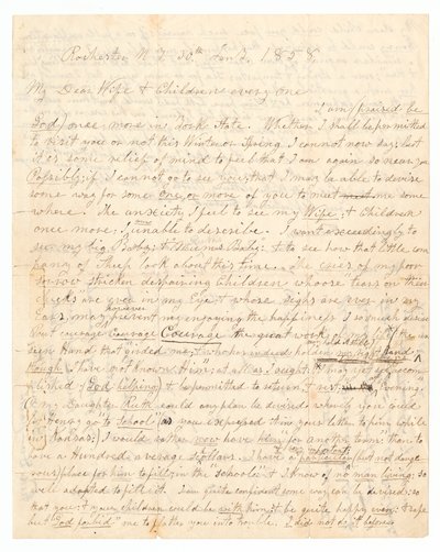 Brev skrivet av John Brown och Frederick Douglass till Browns fru och barn, 30 januari 1858. av Frederick Douglass