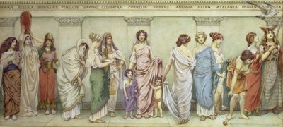 Antikens stora kvinnor: Miriam, Rebecka, Semiramis, Penelope, Sappho, Kleopatra, Cornelia, Phryne, Aspasia, Helena, Atalanta, Imogen och Boadicea. av Frederick Dudley Walenn