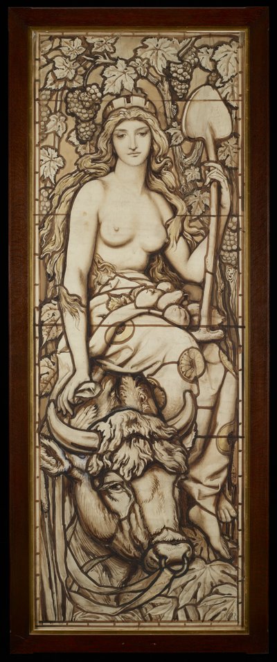 Earth, från serien The Four Elements, c.1888-89 (penna & bläck med tvätt över penna på papper) av Frederick G. Smith