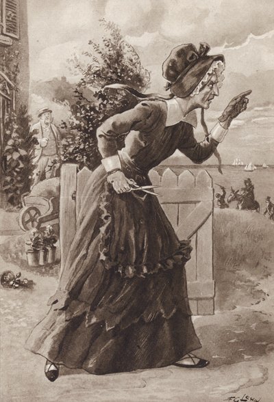 Betsey Trotwood från David Copperfield, av Charles Dickens (gravyr) av Frederick George Lewin