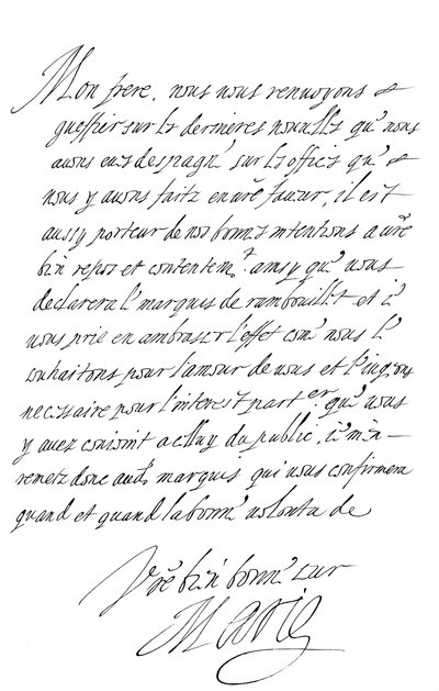 Brev av Marie de Medici till hertigen av Savojen, sent 1500 - tidigt 1600-tal 1865. av Frederick George Netherclift