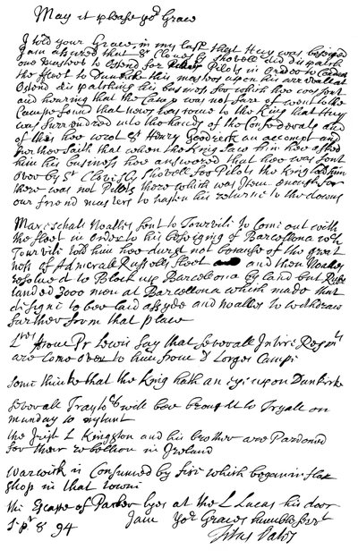Brev av Titus Oates till hertigen av Bolton, 1694 1865. av Frederick George Netherclift