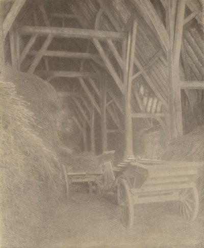 Great Cokkeswell Barn (nära Kelmscott): Interiör av Frederick H. Evans
