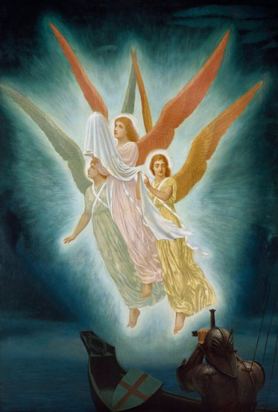 Lancelots vision av den heliga graalen av Frederick Hamilton Jackson