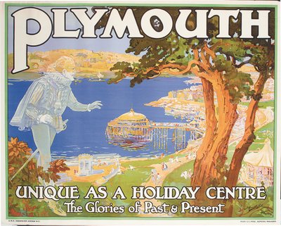 Plymouth (färg litho) av Frederick Hammersley Ball