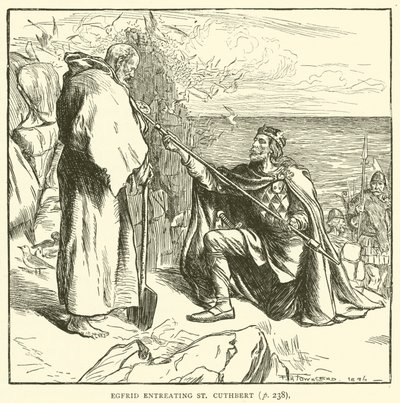 Egfrid vädjar till St Cuthbert (gravyr) av Frederick Henry Townsend