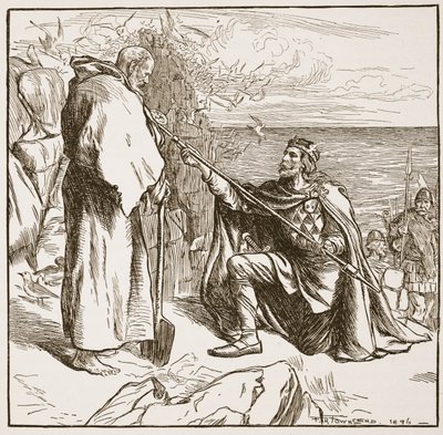 Egfrid vädjar till St. Cuthbert, illustration från 